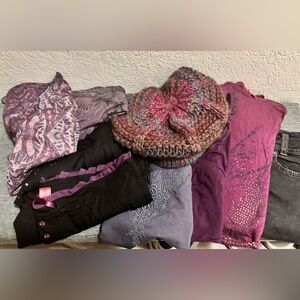 7 Piece ESPRIT Bundle Y2K Vintage: Denim Skirt, Tops, Loungewear, Knit Hat